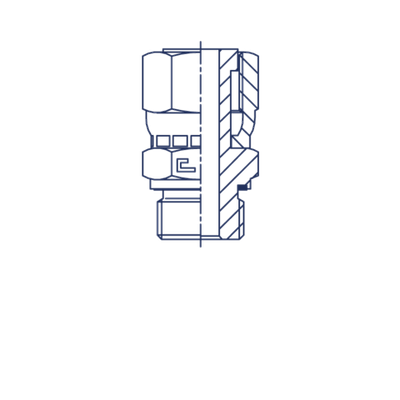 Штуцер FE D12 ORFS 13/16 - BSP 1/2 (обжатая гайка)
