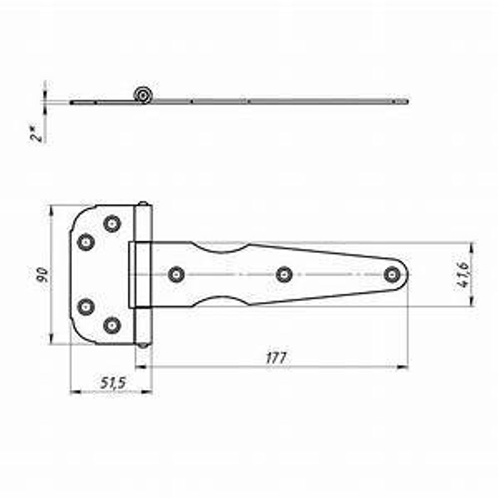 Петля-стрела 160 мм без покрытия