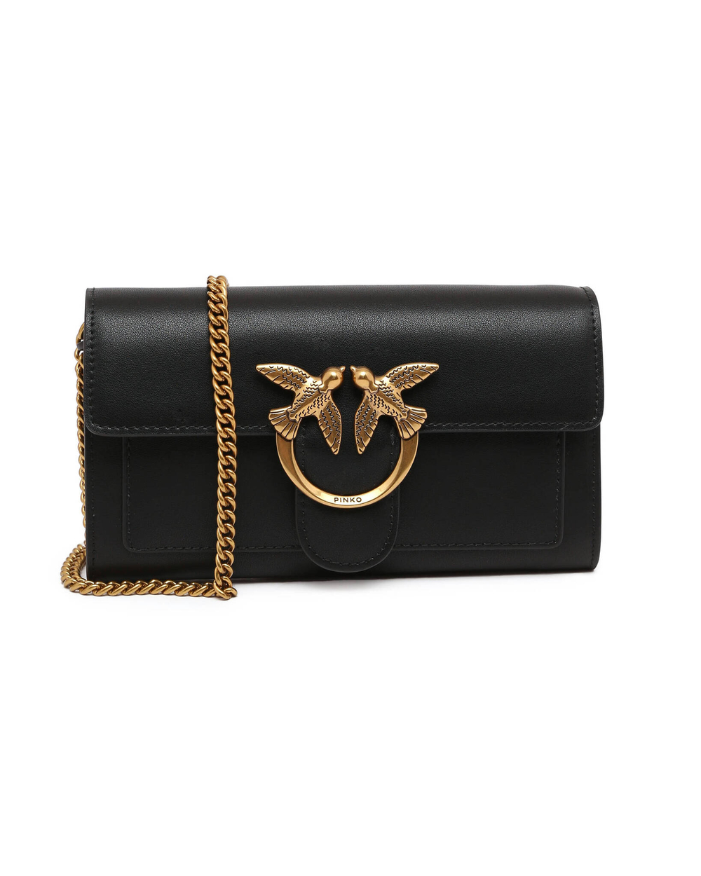 кожаная сумка-мессенджер love one wallet c vitello seta Pinko - черный(100062 A0F1)