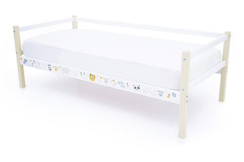 Детская кровать тахта Бельмарко Svogen бежево-белый зверята