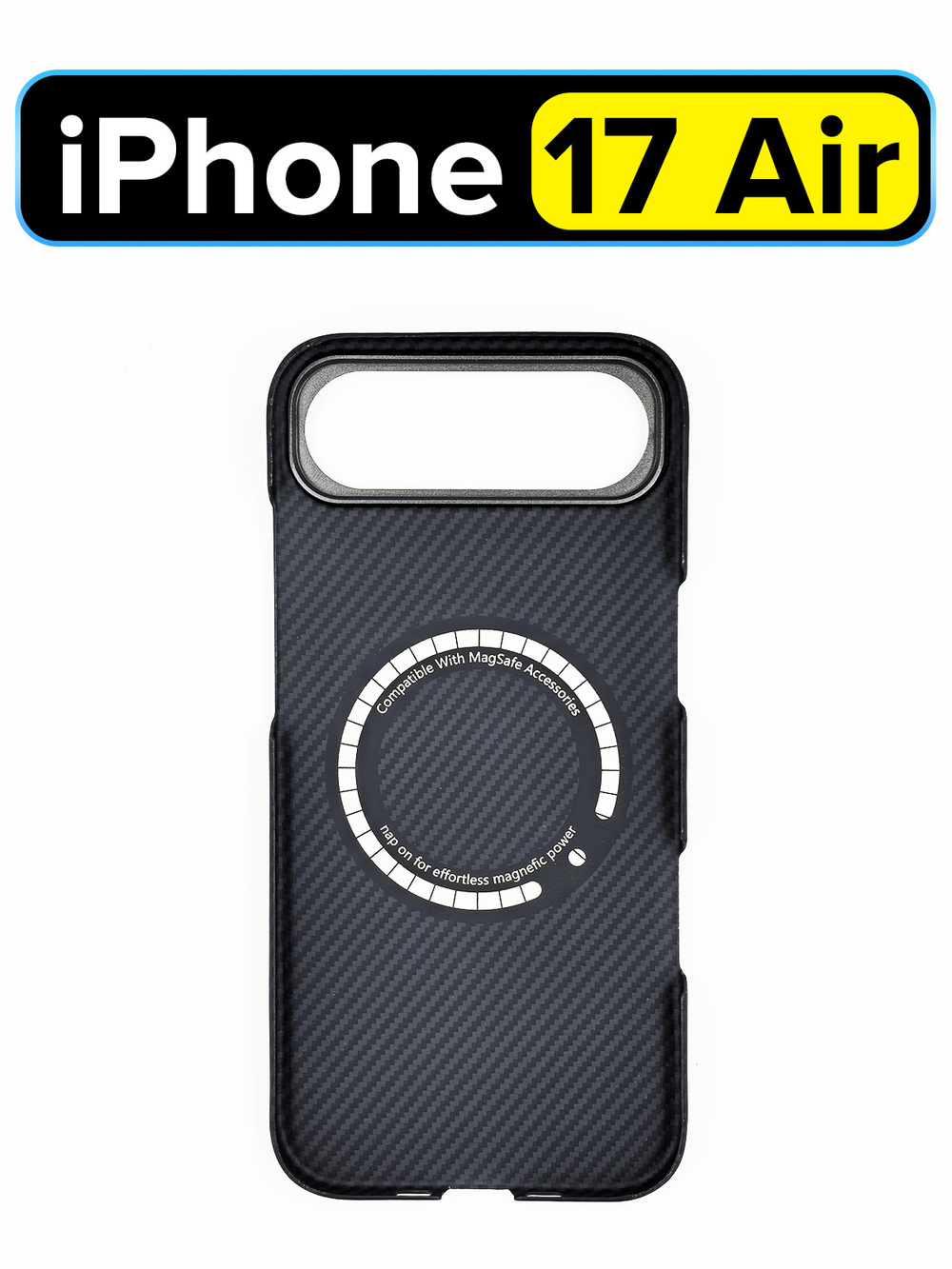 Карбоновый чехол MosSeller для Apple iPhone 17 Air, черный