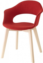 Кресло с обивкой Scab Design Natural Lady B Pop, отбеленный бук, красный