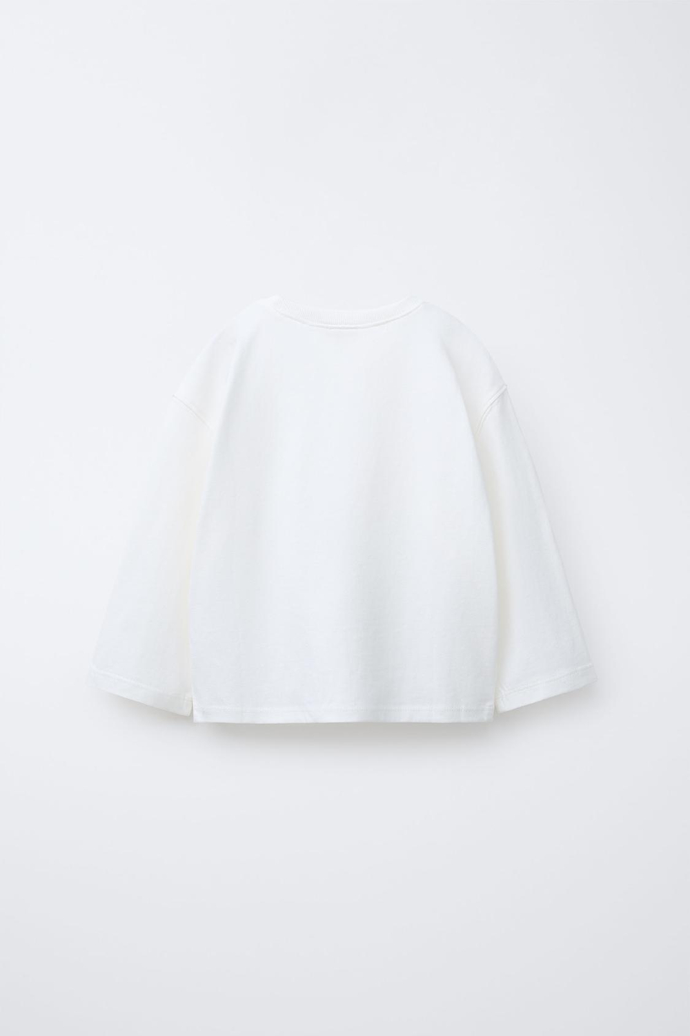 ZARA БАЗОВАЯ ФУТБОЛКА С ВЫШИТЫМ СЕРДЦЕМ, БЕЛЫЙ