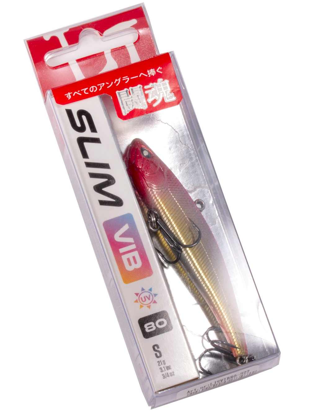 Воблер вертикальный Lucky John Slim VIB S 80, цвет 327