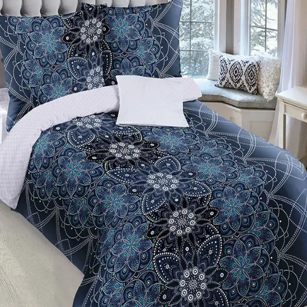 Комплект постельного белья "П37. САМОЦВЕТЫ (Б/К)", бязь, 100% хлопок.