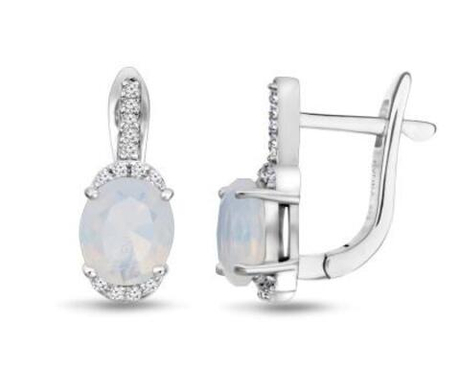 Серьги из серебра с лунным камнем