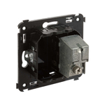 Розетка TV проходная в стену, "Avanti", "Черный квадрат"