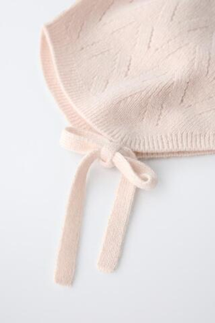 ZARA ЧЕПЧИК ИЗ ХЛОПКА И ШЕРСТИ, СВЕТЛО-БЕЖЕВЫЙ