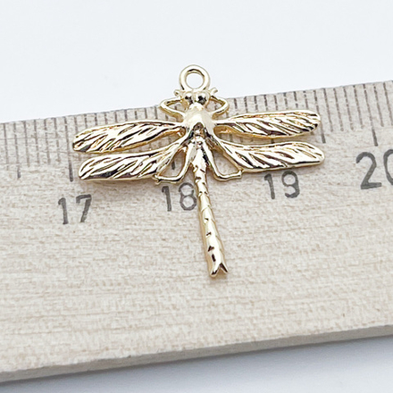 Подвеска Стрекоза, цвет золото, размер 21*24 мм, цена за 1 шт
