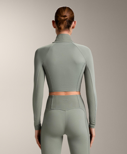 Oysho Лонгслив Comfortlux Rib, серый хаки