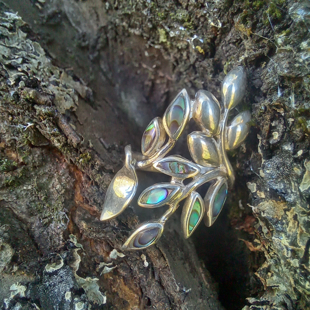 Кольцо ВЕТОЧКА-2, серебро/перламутр