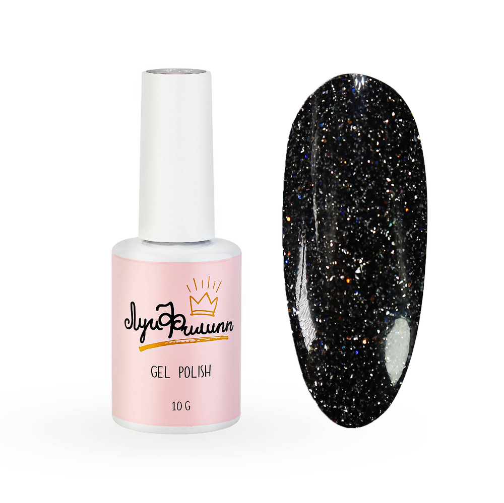 Луи Филипп Flash - Гель-лак светоотражающий черный 11, 10мл