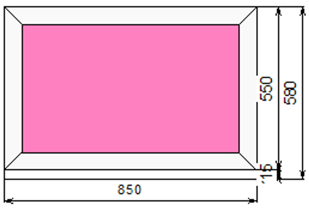 Пластиковое окно 550 х 850 ТермА Эко с глухой створкой