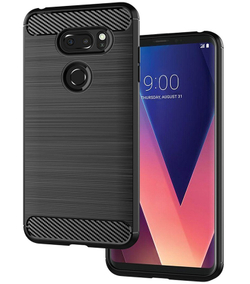 Чехол для LG V30, V30+ цвет Black (черный), серия Carbon от Caseport