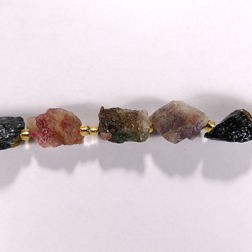 Бусина из турмалина микс, фигурная, 13x15 - 15x18 мм (природная форма)