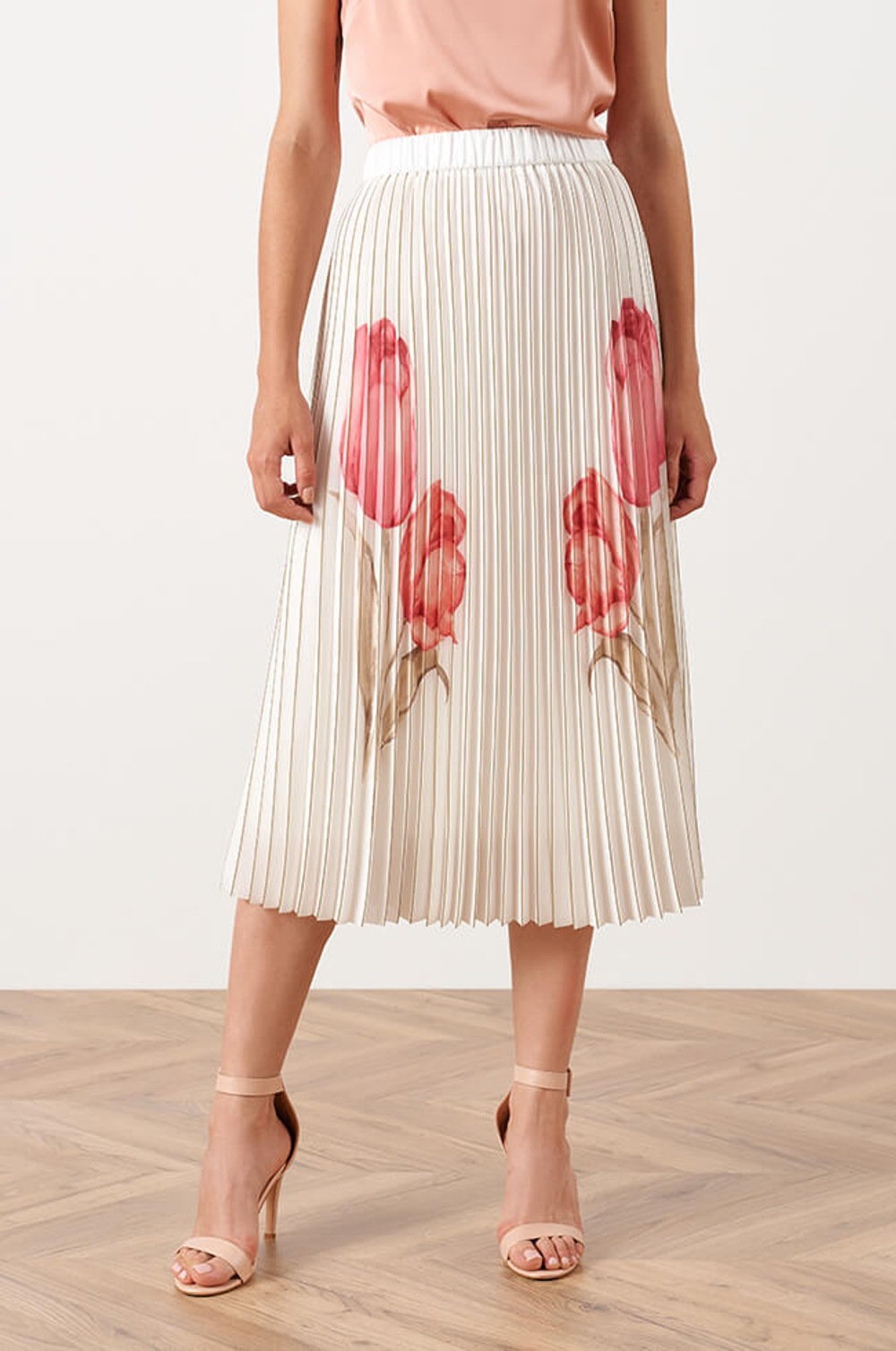 4837 Юбка женская (молочный принт)