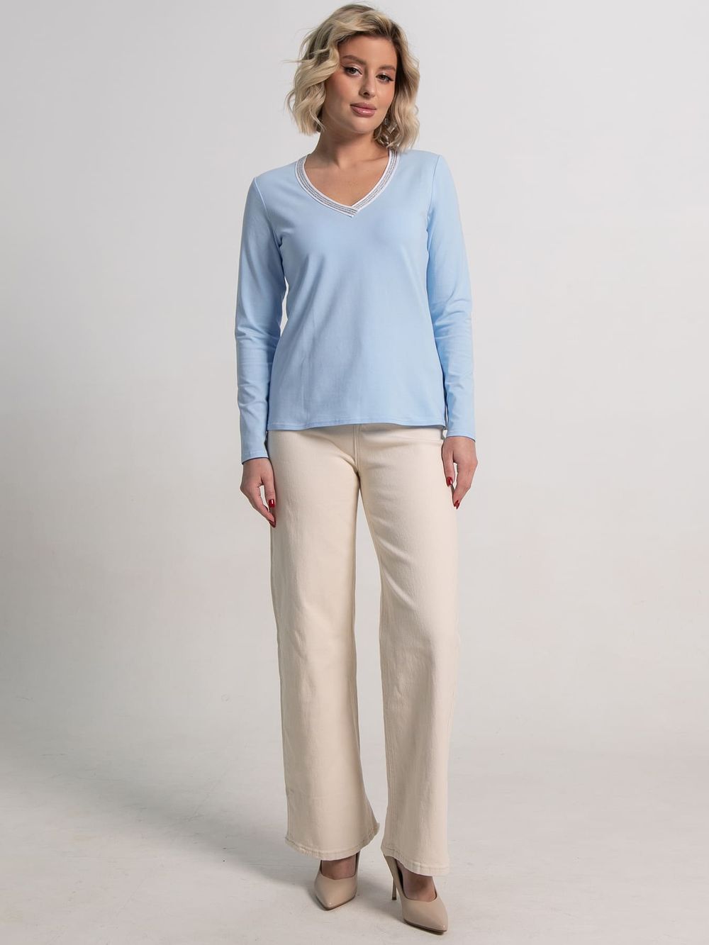 Блуза с кантом Либерти (голубая) Б15264-50М LT Collection