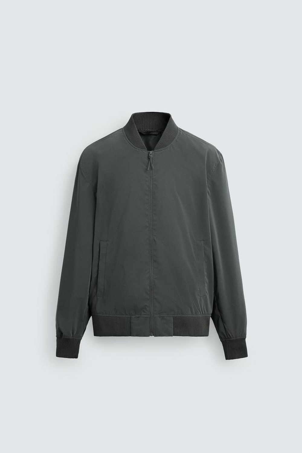 ZARA ЛЕГКАЯ КУРТКА-БОМБЕР, АНТРАЦИТОВО-СЕРЫЙ