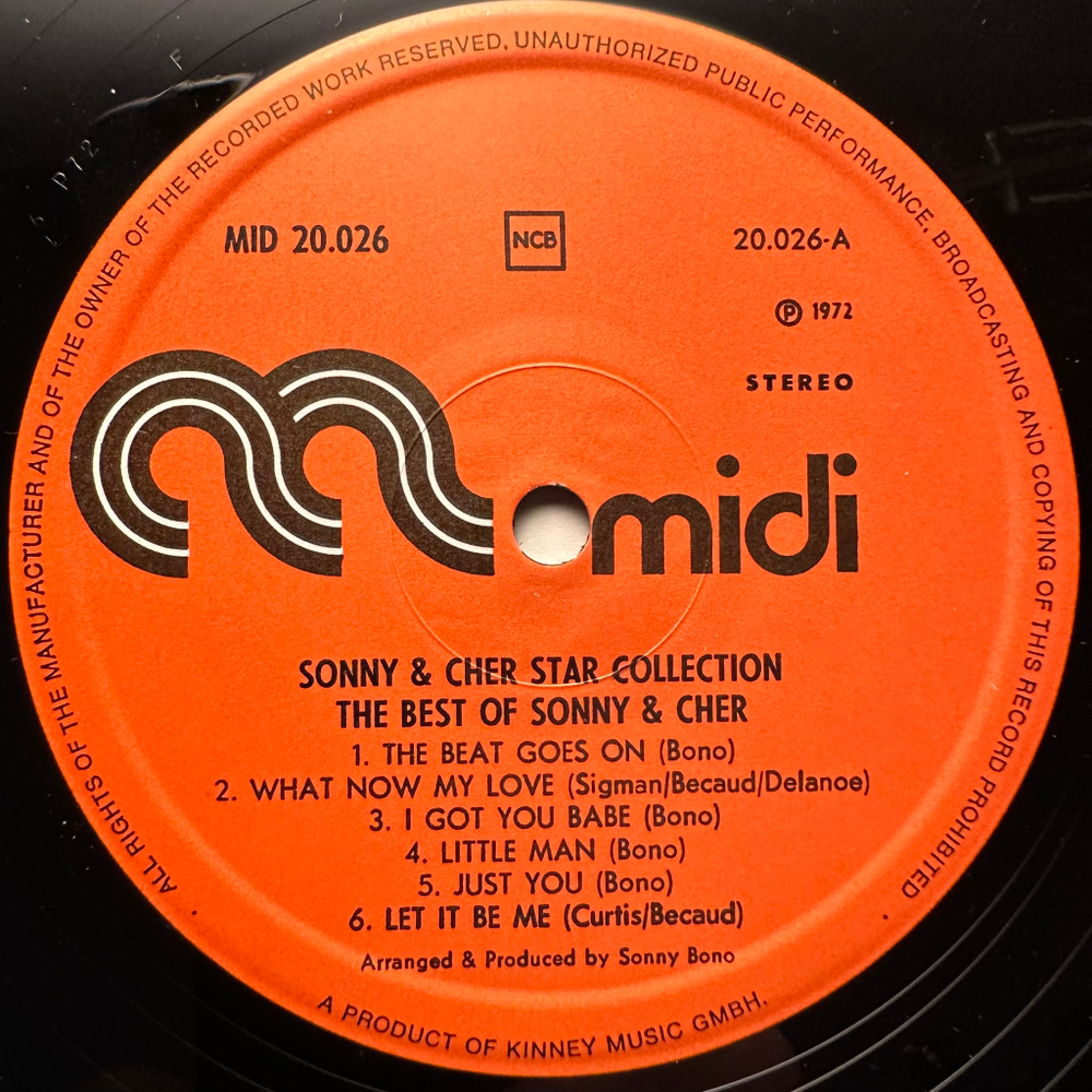 Sonny & Cher - The Best Of Sonny & Cher (Скандинавия 1972г.)