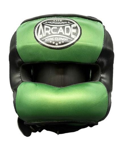 Шлем для бокса Arcade с бамперной защитой черно-зеленый