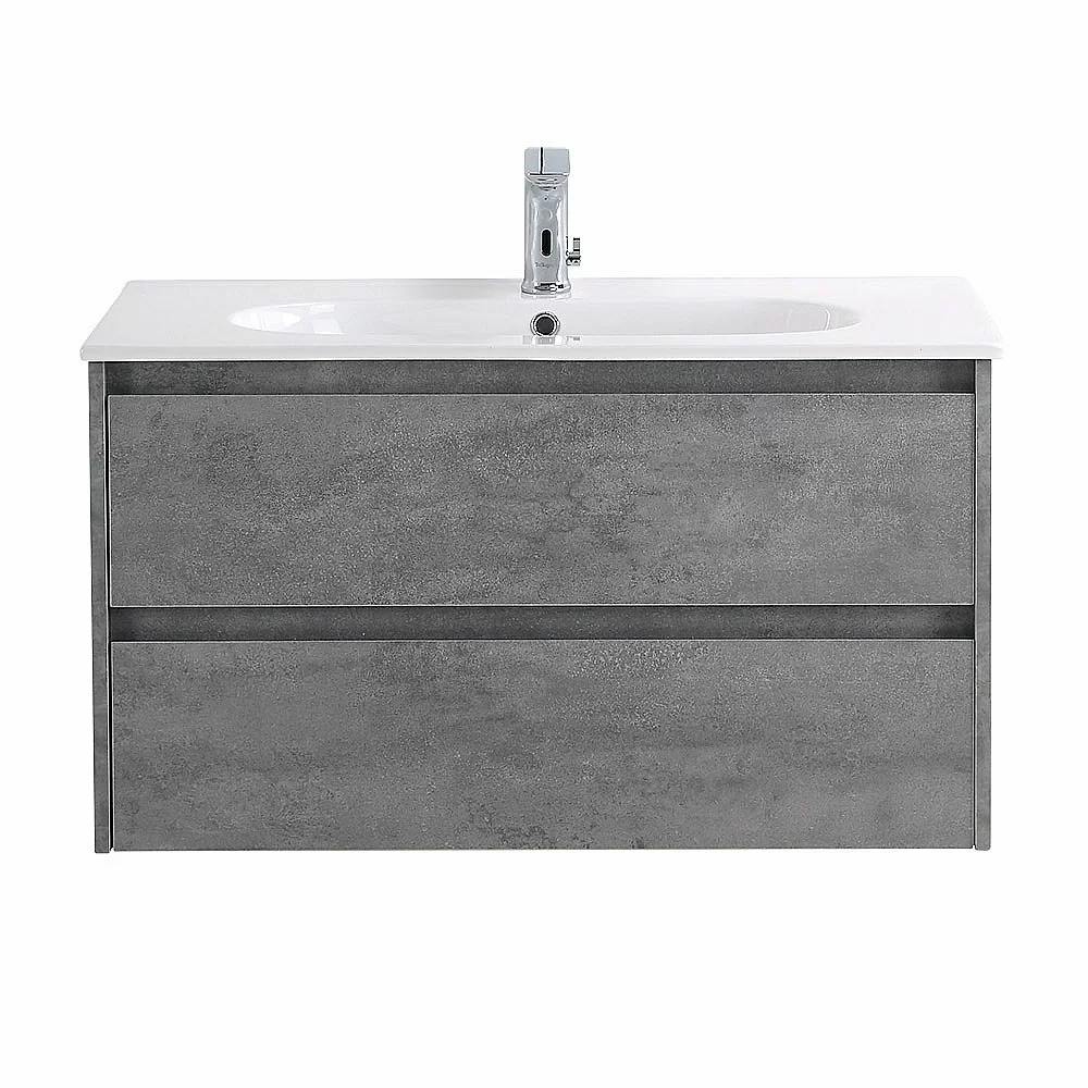 Тумба с раковиной BelBagno KRAFT 100 2C-SO/LOV-1000-LVB Cemento Grigio