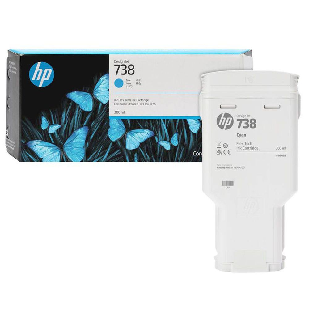 Картридж HP 738 для HP DesignJet T850, T950 300ml Cyan