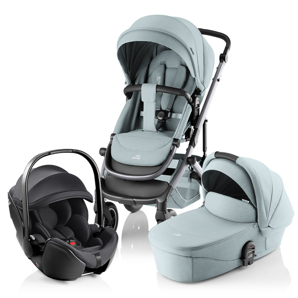 Комплект 3 в 1 Britax Roemer Smile 5Z Style и автокресло Baby-Safe Pro Classic Deep Black Harbor Blue / Deep Black