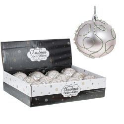 GAEM Набор из 12шт Украшение новогоднее "Шар", D 8 см, L35 W27 H8,5 см