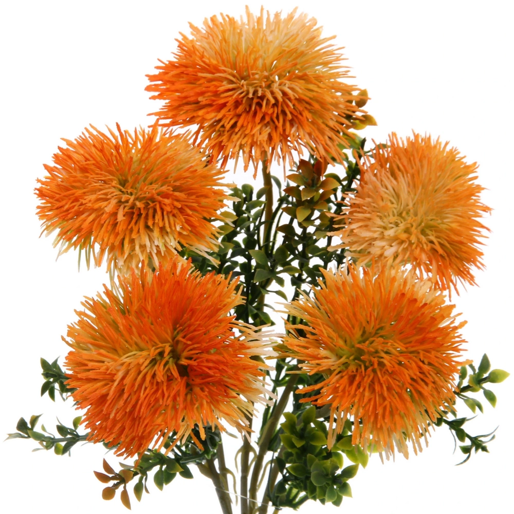 Искусственные цветы «Волшебство лета» 32см Одуванчики 5 цветков оранжевые