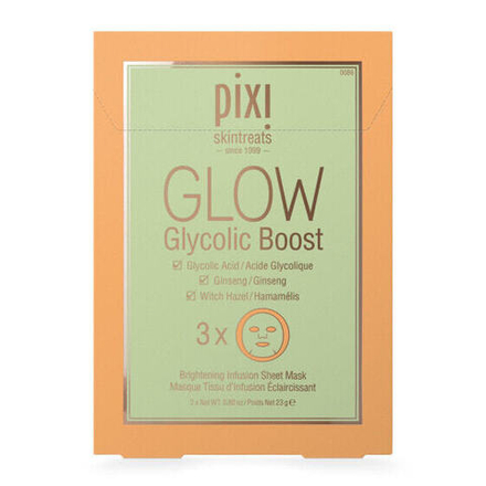Маски Pixi Glow Boosting Sheet Face MaskPixi Glow Boosting Тканевая маска для лица с гликолевой кислотой 3 шт