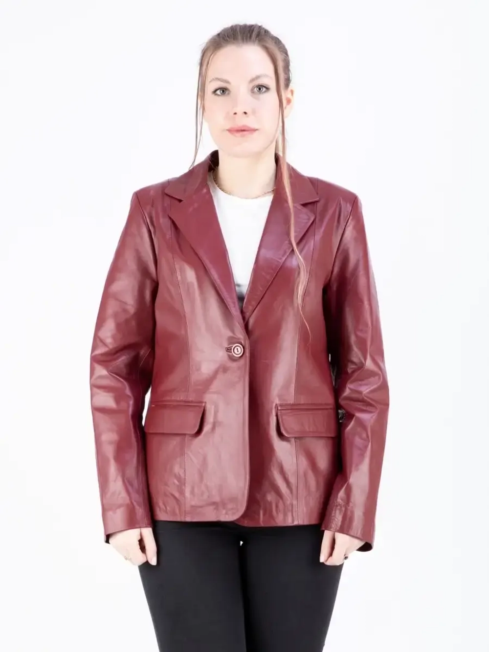 Куртка женская кожаная пиджак кожаный