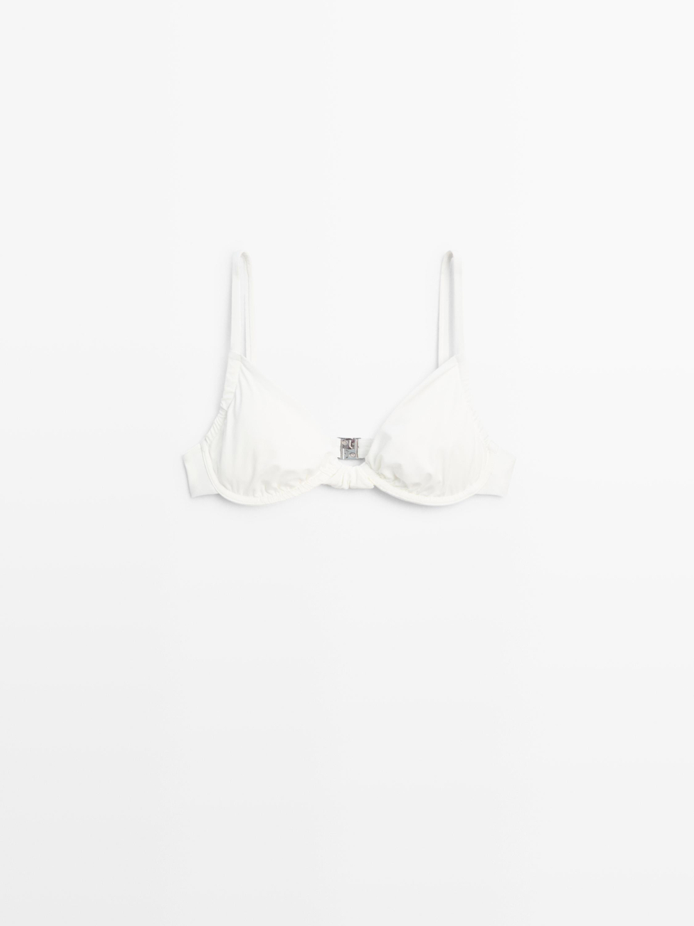 Massimo Dutti Топ бикини со сборкой на косточках, белый