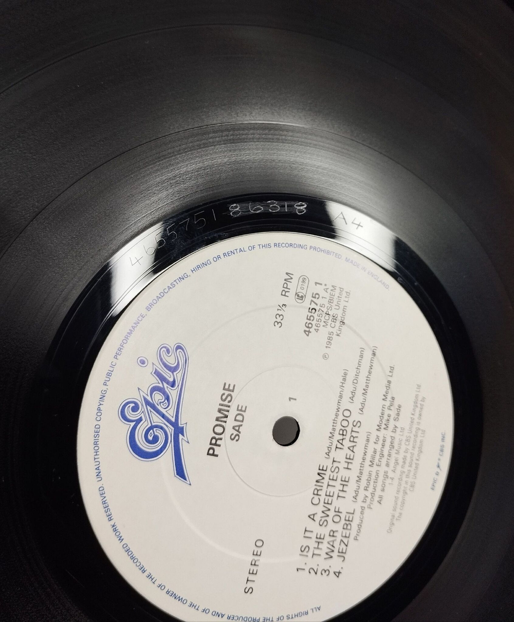 Винтажная виниловая пластинка LP Sade Promise (UK 1987)