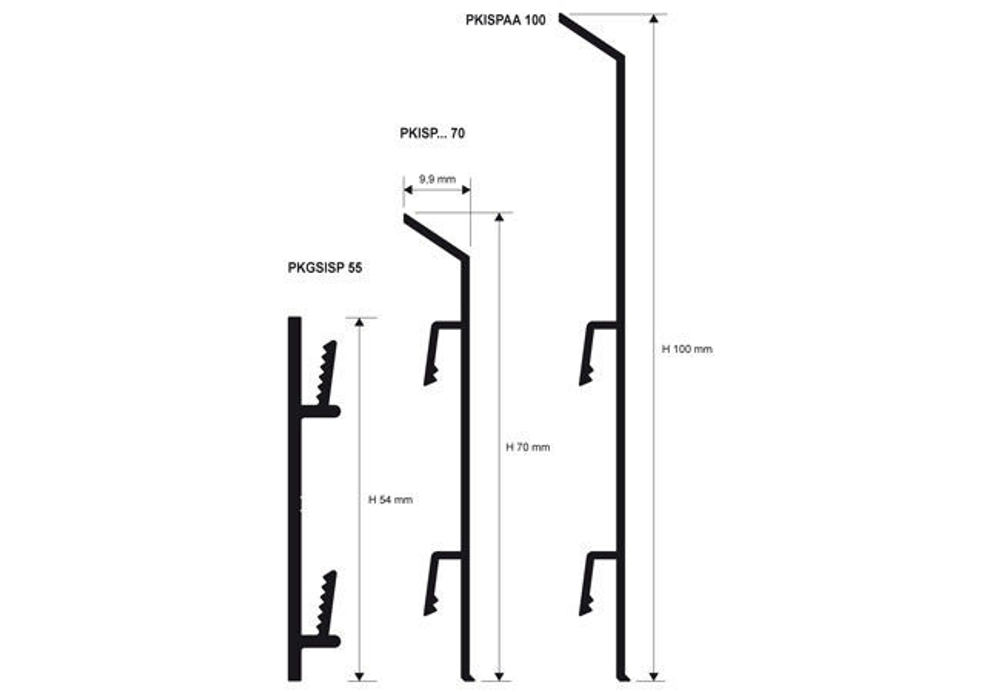 Алюминиевый плинтус Progress Profiles PKISPAA 100*2000 мм Серебро