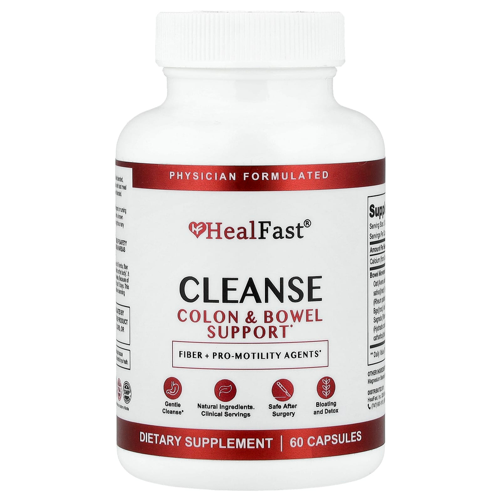 HealFast, Cleanse, поддержка толстой кишки, 60 капсул