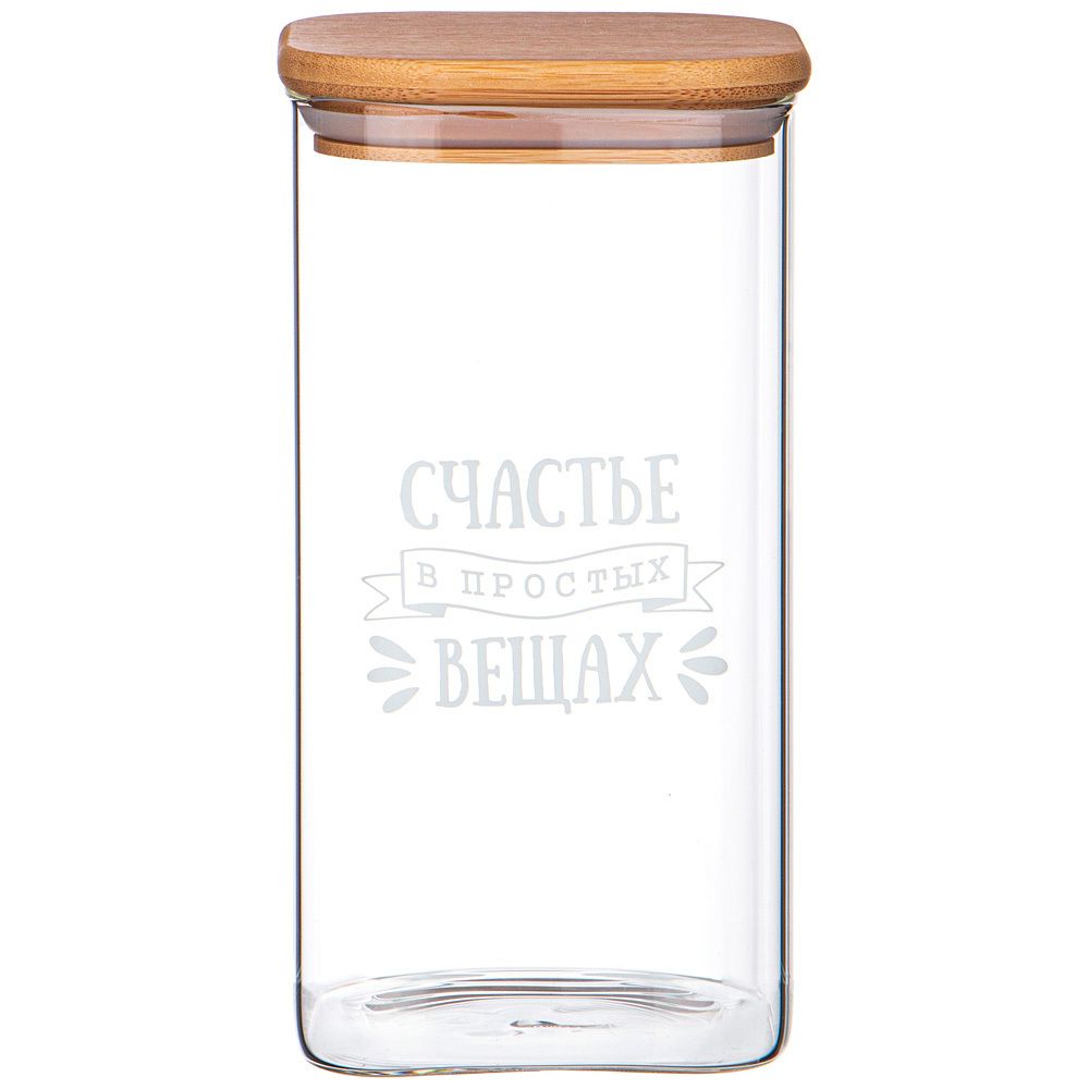 ЕМКОСТЬ ДЛЯ СЫПУЧИХ ПРОДУКТОВ AGNESS "NATIVE" 1600 МЛ 10*10*19 СМ. ЦВЕТ: ПРОЗРАЧНЫЙ