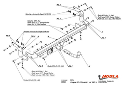 Фаркоп IMIOLA P.034 Peugeot 207 универсал 2007-2012(паспорт и сертификат в комплекте)(без электрики)