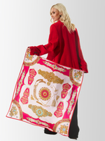 Платок «Горянка» 100% шёлк розовый