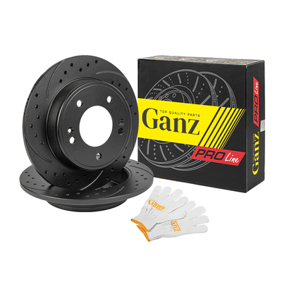 Диск тормозной GANZ задний перфорированный PRO-Line с покрытием (комплект - 2 шт) HYUNDAI Elantra Sedan / Veloster 2011 / D=262mm Арт.: GIJ06034S
