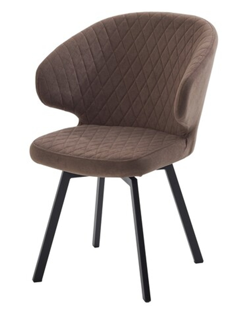 Стул М-City DISAUR Хилтон поворотный на 360 градусов, B29 Шоколадный, Велюр, Черный каркас