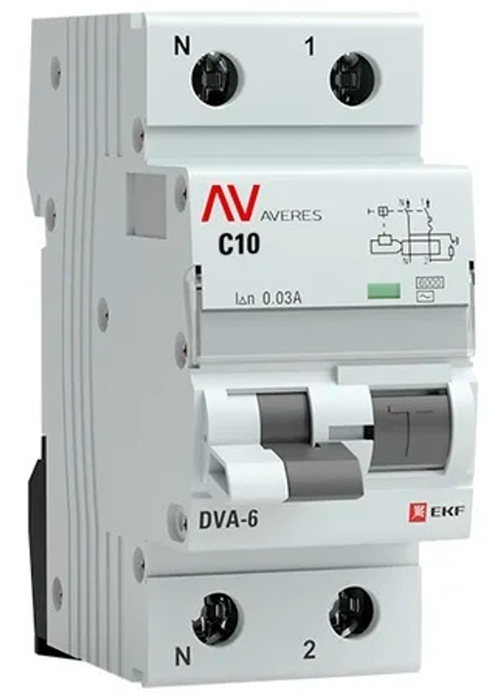 Автомат дифференциальный EKF rcbo6-1pn-10C-10-a-av
