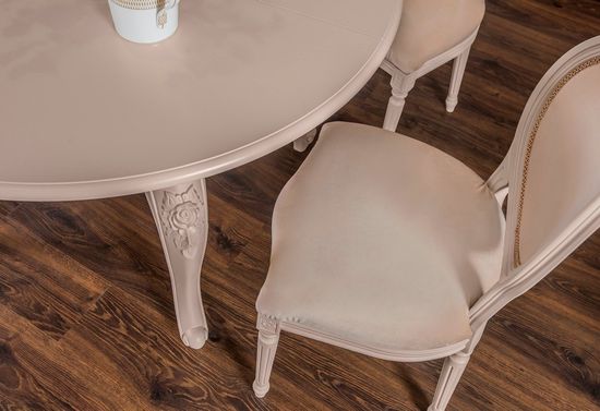 Стол обеденный МОККО круглый бежевый