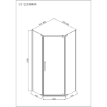 Душ ограждение Loranto NEO 90x90x195 прозрач стекло 8 мм, Easy clean, серебро, без поддона 822107