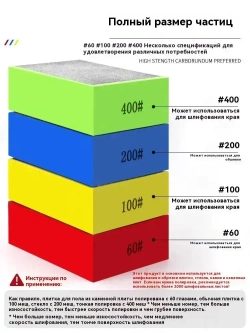 Набор губок алмазных Р60,100,200,400 Притир для стекла, керамики, плитки, гранита