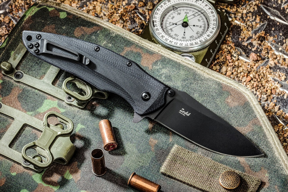 Нож складной Kizlyar Supreme ZEDD AUS-8 BT G10-BH (Black Titanium, G10 Black Handle)