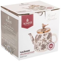 ЧАЙНИК ЭМАЛИРОВАННЫЙ AGNESS, СЕРИЯ ROYAL GARDEN 1,0Л ПОДХОДИТ ДЛЯ ИНДУКЦИОН.ПЛИТ