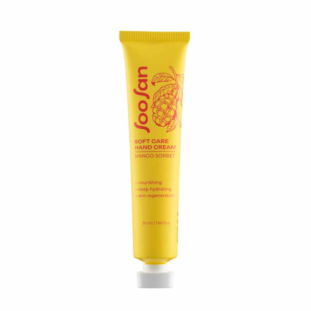 SOOSAN Soft Care Hand Cream Mango Sorbet Увлажняющий крем для рук с ароматом манго 50мл