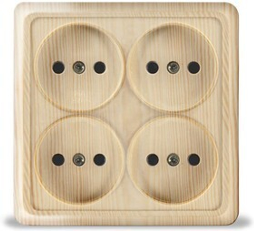 Розетка 4-м ОП 16А ,/з сосна ОЛИМП