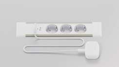 Блок розеток встраиваемый в стол (3 розетки, USB-A, USB-C) G4103T-2AC.N Серебро/Белый 257*60*4