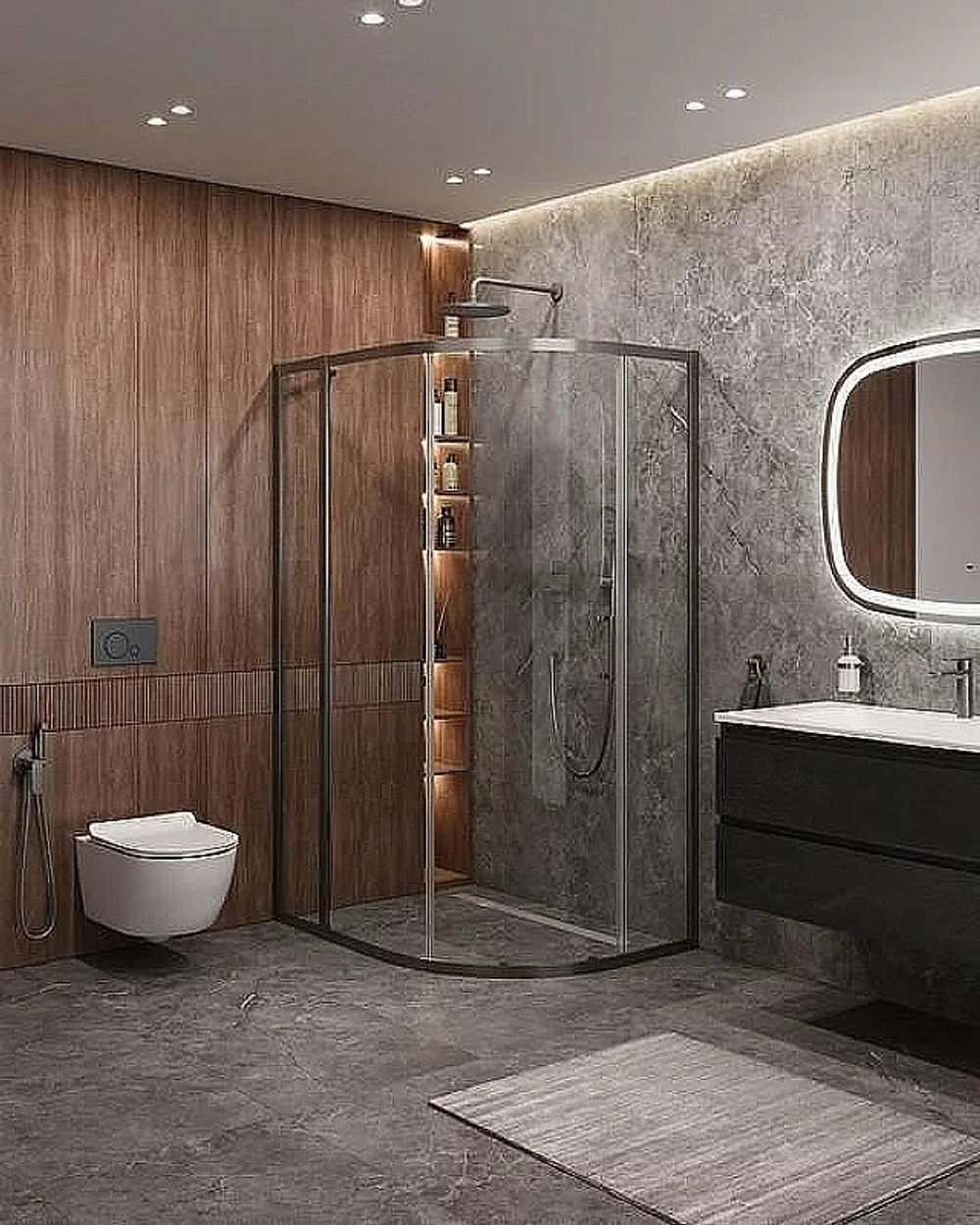 Душевой уголок Cezares Molveno 90x110 RH-1-110/90-C-GM-IV стекло прозрачное/профиль матовая оружейная сталь